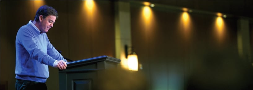 Alistair Begg in the pulpit Alistair Begg in the pulpit