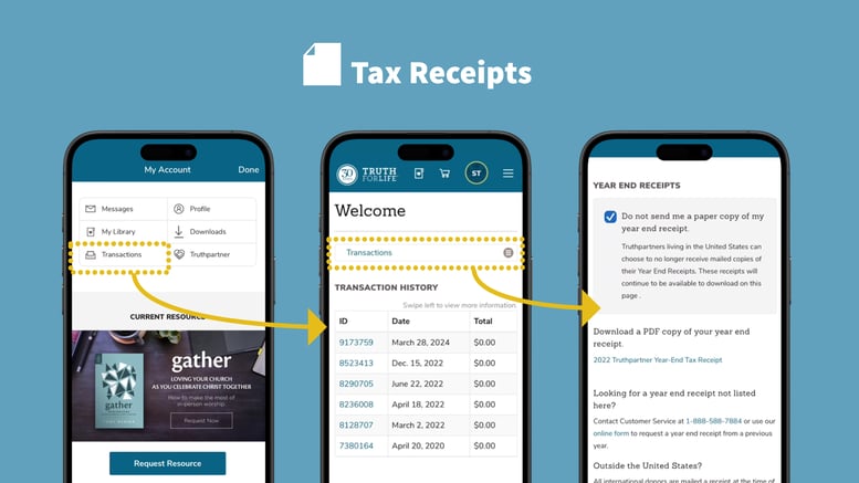 Truth For Life Tax Receipts