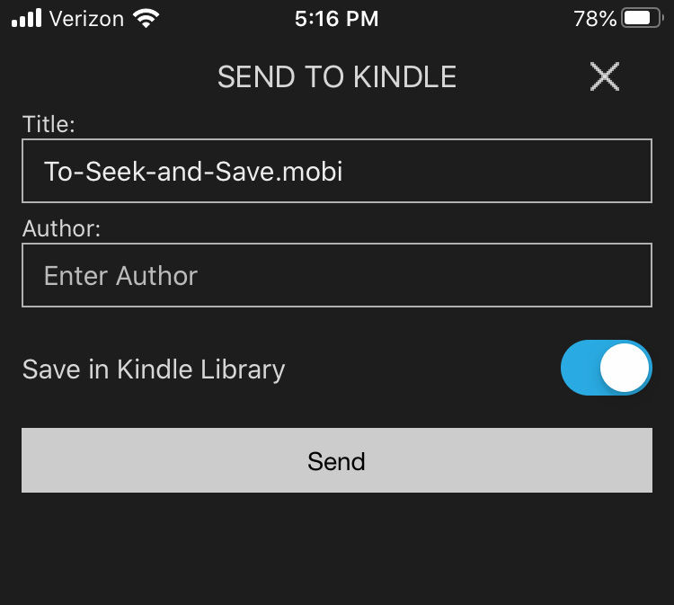 emailing books to kindle