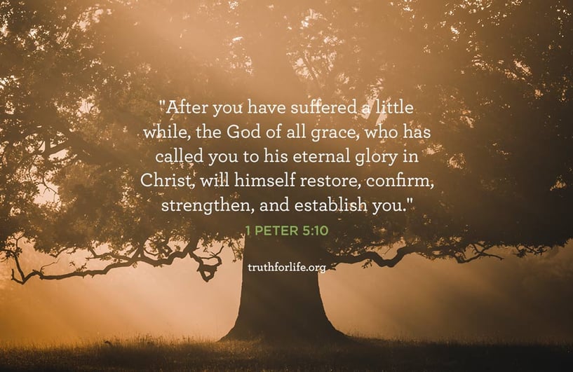 After you have suffered a little while, the God of all grace, who has called you to his eternal glory in Christ, will himself restore, confirm, strengthen, and establish you. - 1 Peter 5:10 ESV