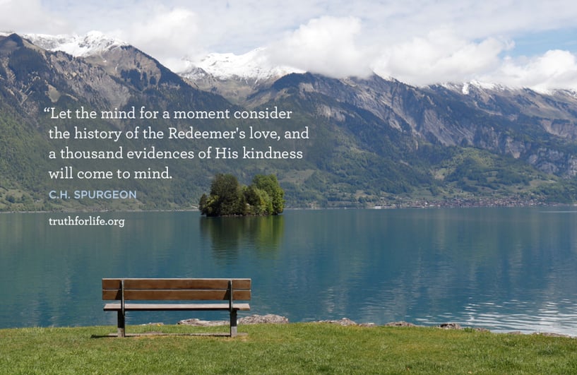 Let the mind for a moment consider the history of the Redeemer's love, and a thousand evidences of His kindness will come to mind. - C.H. Spurgeon