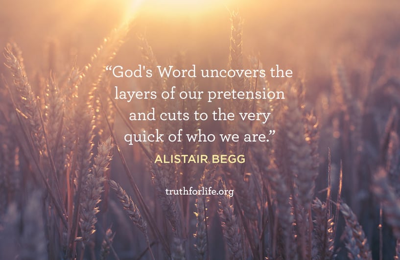 God's Word uncovers the layers of our pretension and cuts to the veryquick of who we are. - Alistair Begg