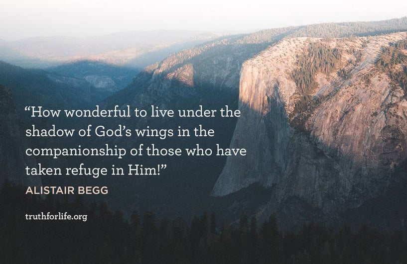 How wonderful to live under the shadow of God’s wings in the companionship of those who have taken refuge in Him! - Alistair Begg