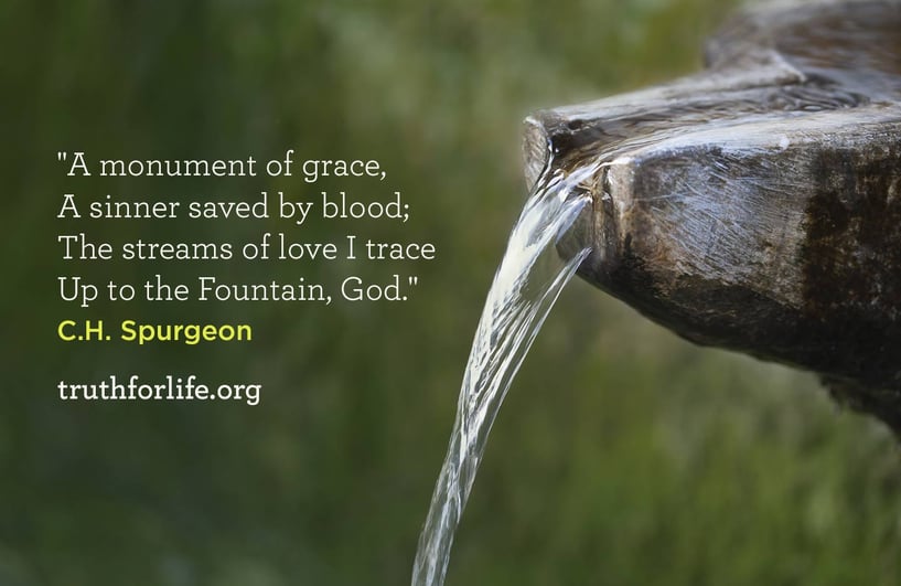 'A monument of grace, a sinner saved by blood; the streams of love I trace up to the Fountain, God' - C.H. Spurgeon