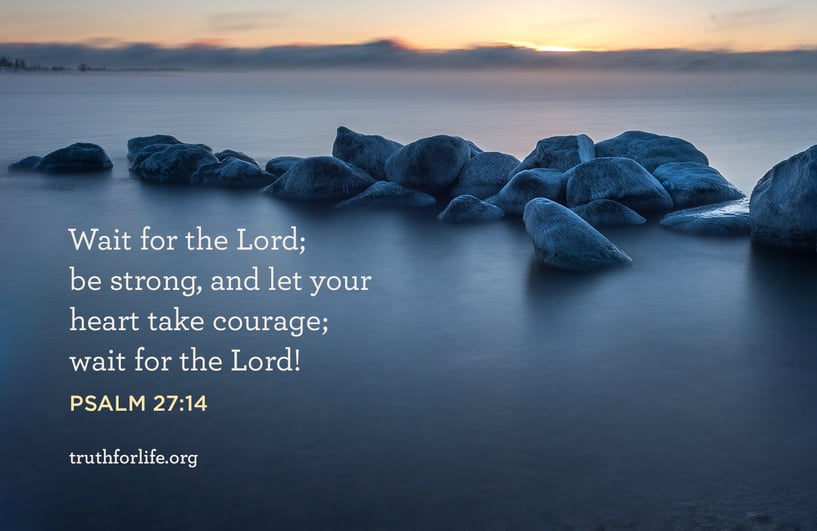 Wait for the Lord; be strong, and let your heart take courage; wait for the Lord! - Psalm 27:14
