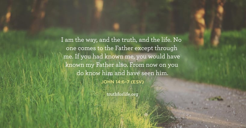 I am the way, and the truth, and the life. No one comes to the Father except through me. If you had known me, you would have known my Father also. From now on you do know him and have seen him. - John 14:6–7 (ESV)