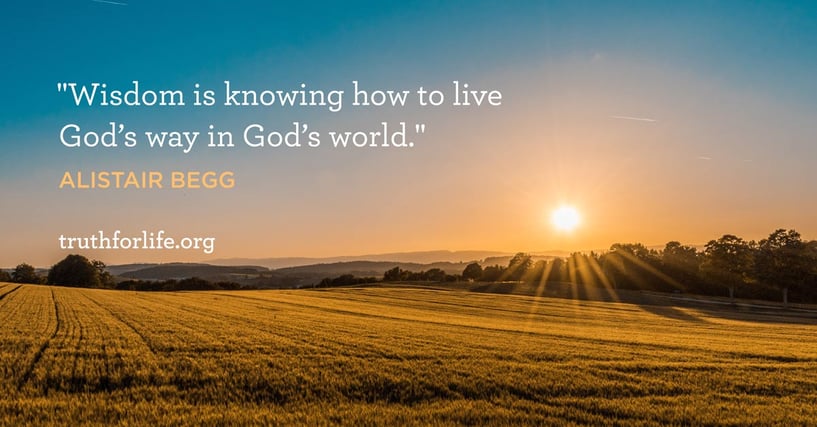 Wisdom is knowing how to live God’s way in God’s world. - Alistair Begg