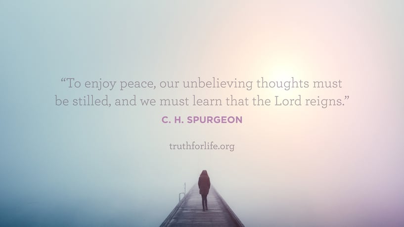 To enjoy peace, our unbelieving thoughts must be stilled, and we must learn that the Lord reigns. - C.H. Spurgeon