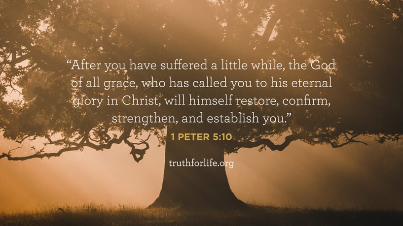 After you have suffered a little while, the God of all grace, who has called you to his eternal glory in Christ, will himself restore, confirm, strengthen, and establish you. - 1 Peter 5:10 After you have suffered a little while, the God of all grace, who has called you to his eternal glory in Christ, will himself restore, confirm, strengthen, and establish you. - 1 Peter 5:10
