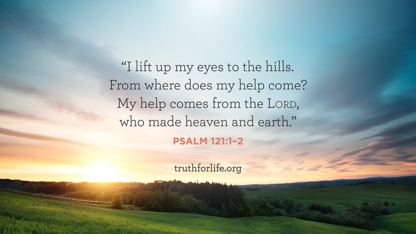 I lift up my eyes to the hills.  From where does my help come?  My help comes from the LORD, who made heaven and earth. - Psalm 121:1–2