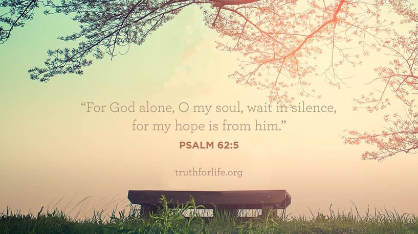 For God alone, O my soul, wait in silence, for my hope is from him. - Psalm 62:5