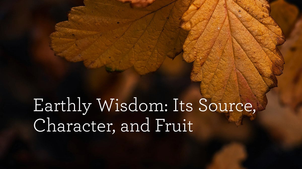 thumbnail image for Earthly Wisdom: Its Source, Character, and Fruit